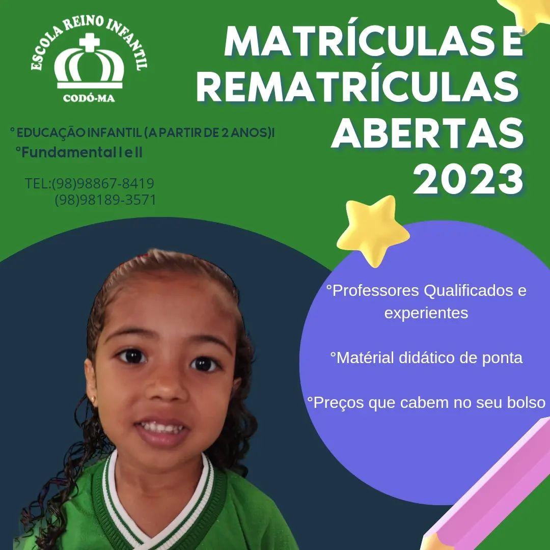 Matrículas e Rematrículas Abertas 2023